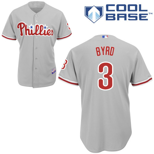 Marlon Byrd #3 MLB Jersey-Philadelphia Phillies Men's Authentic Road Gray Cool Base Baseball Jersey